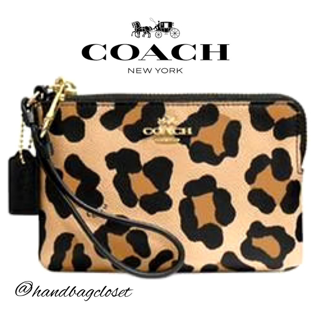 Coach Leopard Ocelot Leather Wild Beast Wristlet Bag